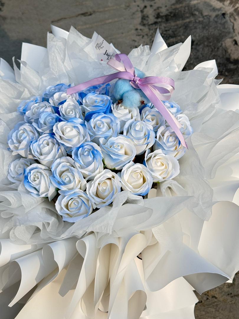 Blue Ocean Rose Bouquet 2